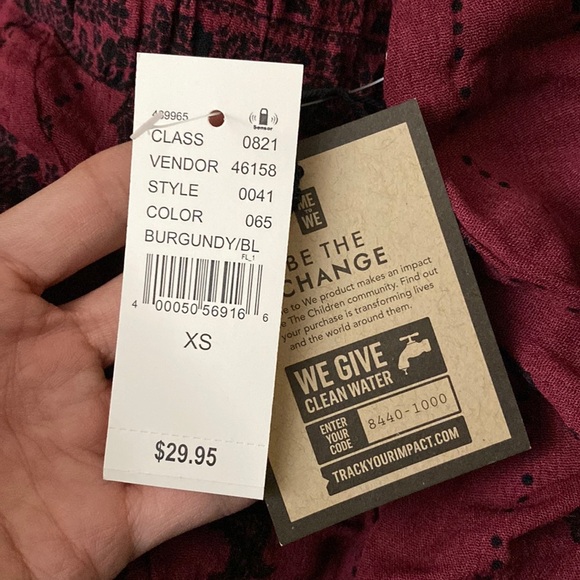 NWT Me to We Burgundy Black Shorts Size Extra Small - Picture 6 of 6